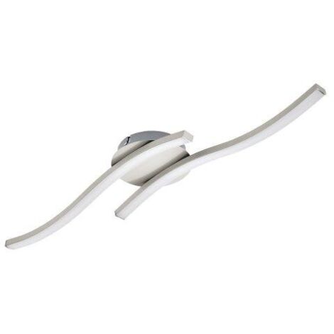 Plafoniera da Soffitto Led Moderna 2 Aste Ondulate Cabezas Eglo - Colore: Cromo