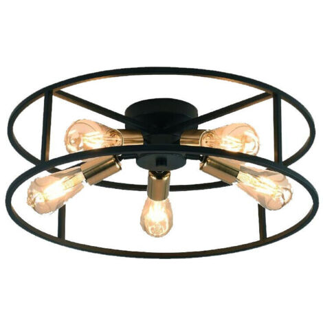 Plafoniera da soffitto stile industriale lampada C oro E27 camera da letto soggiorno