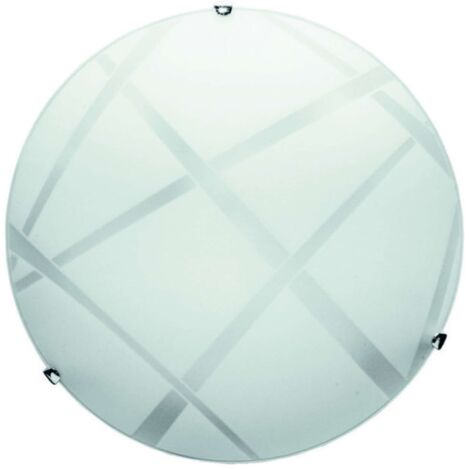 PLAFONIERA DARIO D 40 CM 2 LUCI E27 CROMO B/CO - 5 pezzi