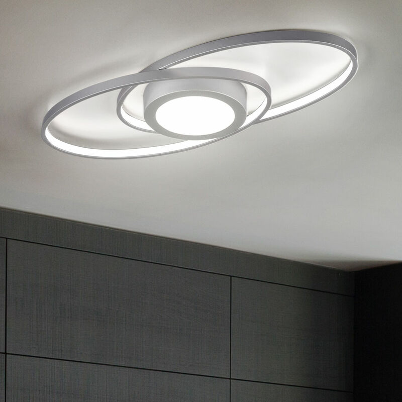 Image of Plafoniera led design Switch dimmer soggiorno sala da pranzo illuminazione corridoio lampada argento reality R62991187