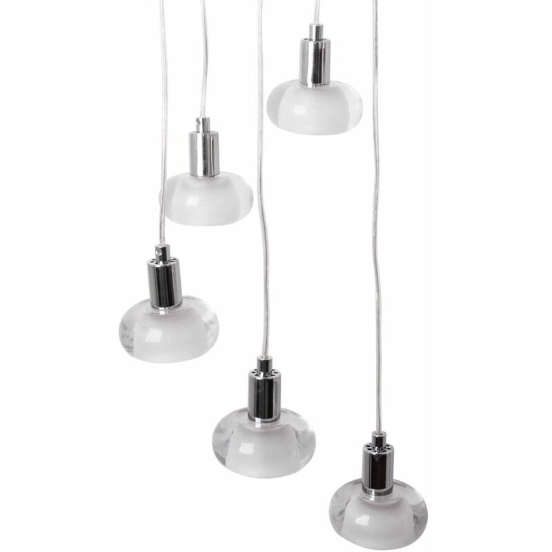 Image of Brilliant - Lampada da soffitto design a sospensione soggiorno sala da pranzo illuminazione lampada a sospensione in vetro argento G09073/15
