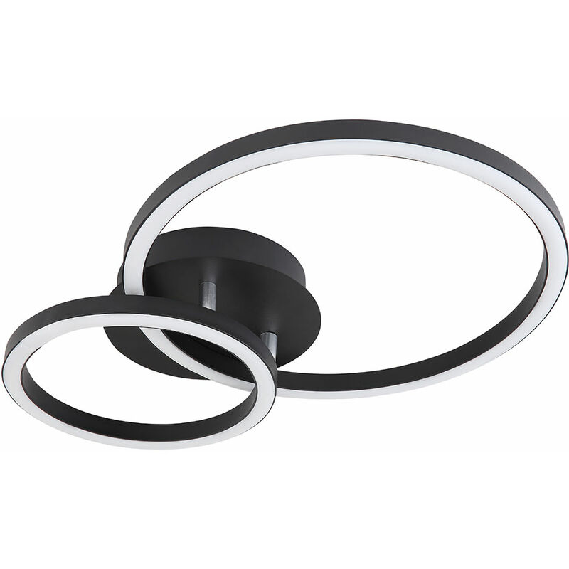 Image of Etc-shop - Plafoniera design lampada plafoniera rotonda luce soggiorno anello luce regolabile, metallo acrilico, 1x led 18 watt 600 lumen, LxPxA