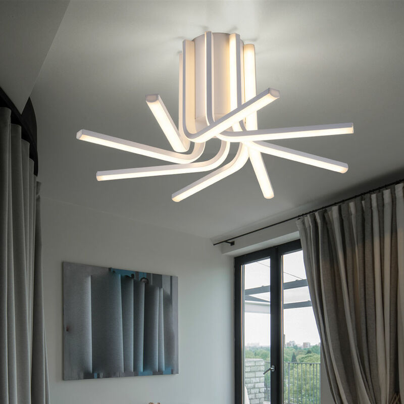 Image of Etc-shop - Lampada da soffitto a led luce di design lampada da soggiorno lampada da sala da pranzo lampada da cucina, metallo acrilico bianco, 32W
