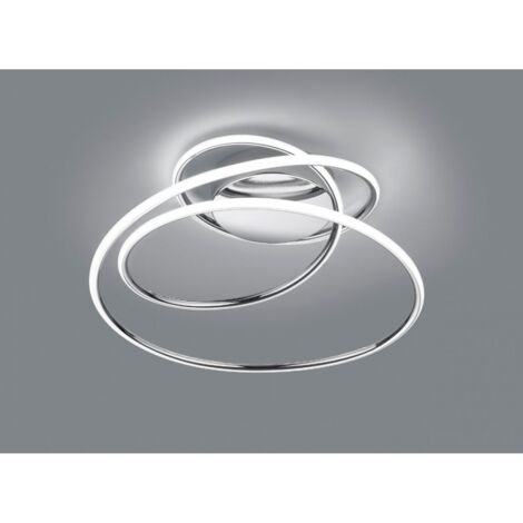 Plafoniera Design Vortice Cromo Led Dimmer 4000k Bologna Trio Lighting