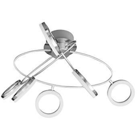 Plafoniera dimmerabile Plafoniera LED soggiorno con faretti mobili, nichel opaco, 6x 4,5W 6x 320lm bianco caldo, LxH 60 x 30 cm Wofi 9295.06.64.6100