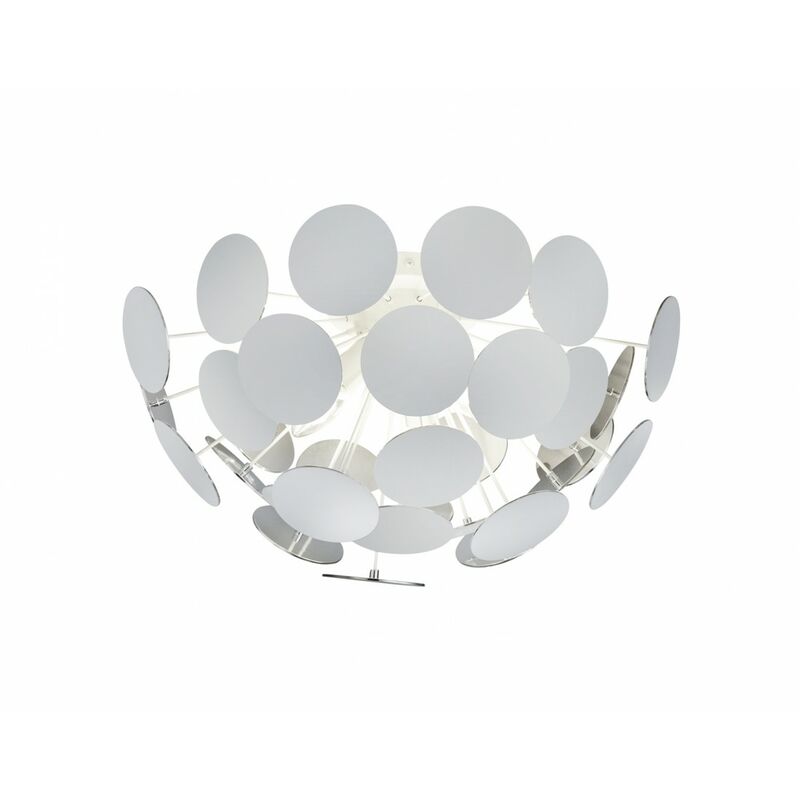 Image of Iperbriko - Plafoniera Discalgo 3xE14 Bianco e Tondi Decorativi Ø54 cm Trio Lighting