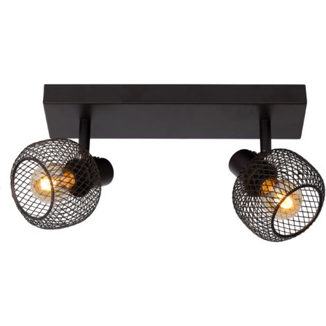Plafoniera doppia MAREN nera in metallo 2xE14 40W Lucide