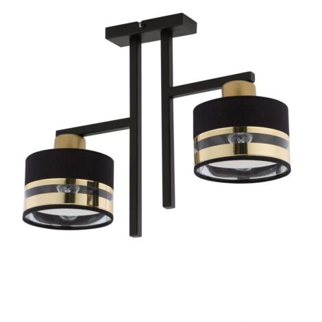 Plafoniera doppia moderna Sigma Pro nero oro 2xE27 15W