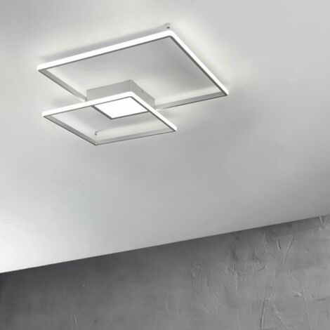 Plafoniera DOWEL 55x7 cm in metallo verniciato Silver