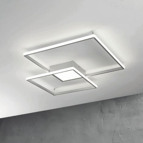 Plafoniera DOWEL 75x7 cm in metallo verniciato Silver
