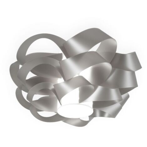 Plafoniera due luci CLOUD Argento diametro 75x h36 cm