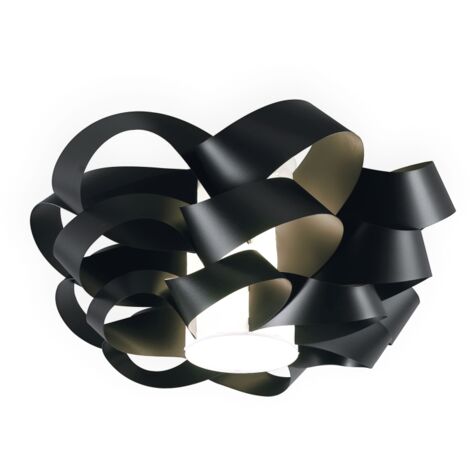 Plafoniera due luci CLOUD Nero diametro 75x h36 cm