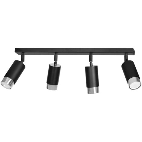 Plafoniera Emibig HIRO 4 faretti GU10 nero/cromo 60cm