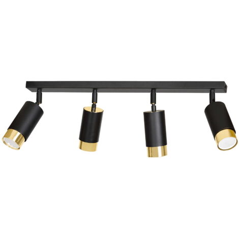 Plafoniera Emibig HIRO 4xGU10 metallo nero/ottone 60cm