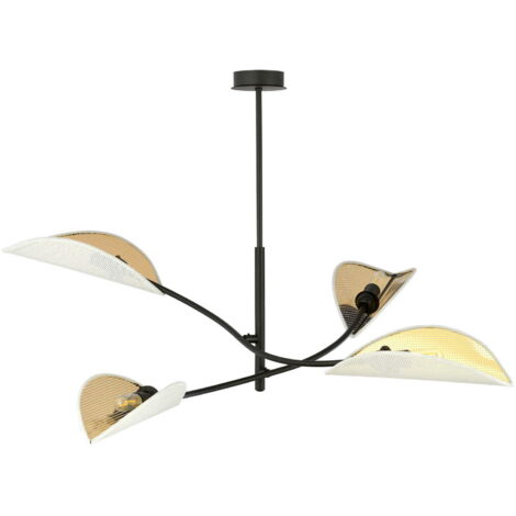 Plafoniera Emibig Lotus 4 luci E14 bianco oro 102cm