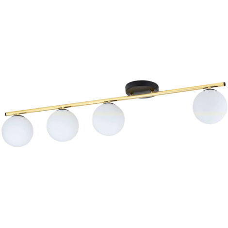 Plafoniera Emibig Monza 4 luci E14 oro/bianco dimmerabile