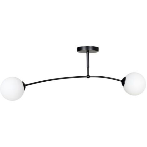 Plafoniera Emibig Pregos 2 2xE14 nera 60 cm metallo