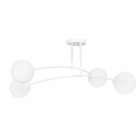 Plafoniera Emibig Pregos 4xE14 in vetro bianco 60cm