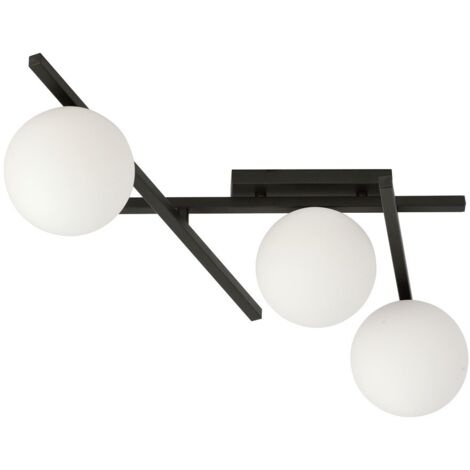 Plafoniera Emibig Smart 3 luci E14 nero/opale dimmer
