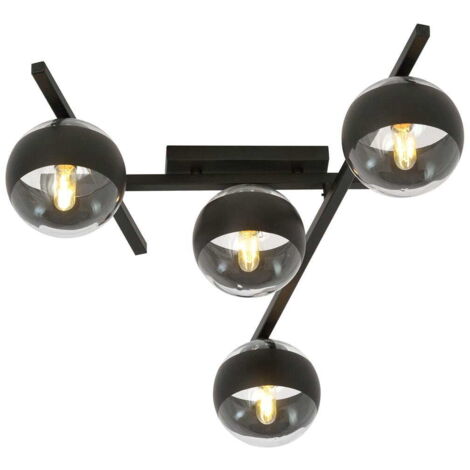 Plafoniera Emibig Smart 4 4xE14 metallo nero trasparente