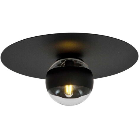 Plafoniera Emibig Solar 1 luce E14 nera dimmerabile