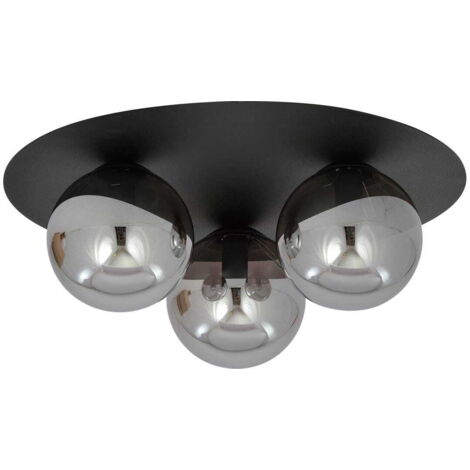 Plafoniera Emibig Solar 3 luci E14 metallo nero grafite