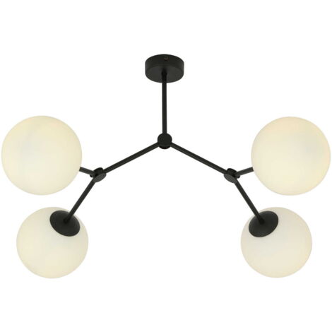 Plafoniera Emibig Space 4 Nero/Opale 4xE14 vetro 80cm