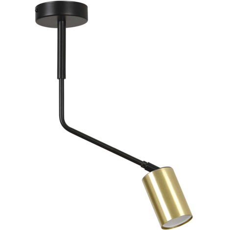 Plafoniera Emibig Verno 1 luce GU10 nero-oro metallo 35cm