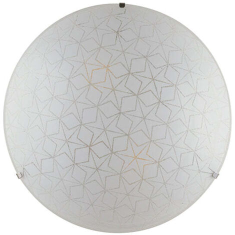 "Plafoniera ESAGRAM in vetro bianco 30 cm."