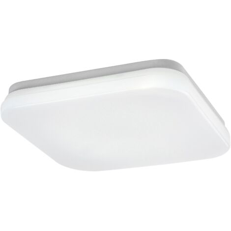 Plafoniera esterna quadrata bianca 28cm LED 18W sensore