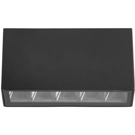 Plafoniera esterna rettangolare nera LED 5W Forli Italux
