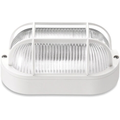 Plafoniera Esterno Contemporanea Quinn Pc Bianco Griglia 1 Luce E27 Ip44