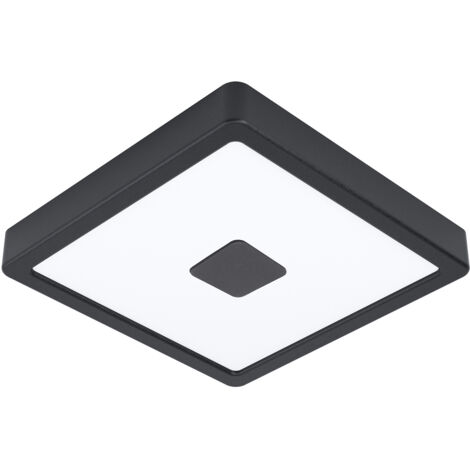 Plafoniera Esterno Contemporaneo Iphias 2 Acciaio Nero Policarbonato Bianco Led