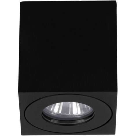 Plafoniera Esterno Moderna Quadrato Torrecola Alluminio Nero 1 Luce Gu10