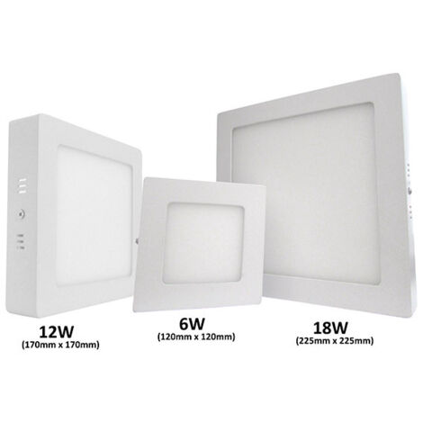 Plafoniera Faretto Led Da Soffitto Muro Parete Quadrata 12W Bianco Caldo 170x170mm