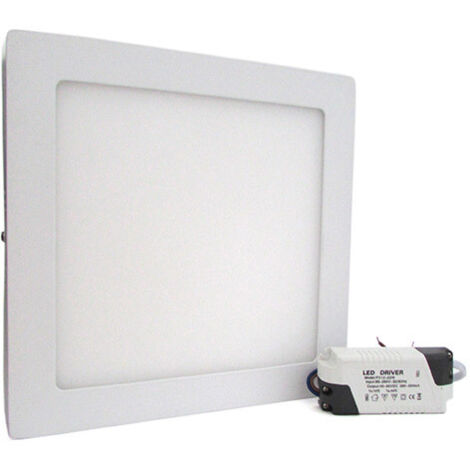 Plafoniera Faretto Led Da Soffitto Muro Parete Quadrata 18W Bianco Freddo 225x225mm