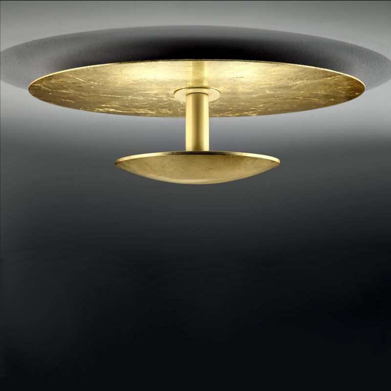 Image of Fratelli Braga - Plafoniera led pianeta 2106 pl45 metallo lampada soffitto, finitura metallo foglia oro - Foglia oro