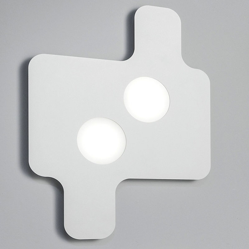 Image of Fratelli Braga - Plafoniera moderna puzzle 2111 pl50 led metallo lampada soffitto parete, finitura metallo bianco - Bianco
