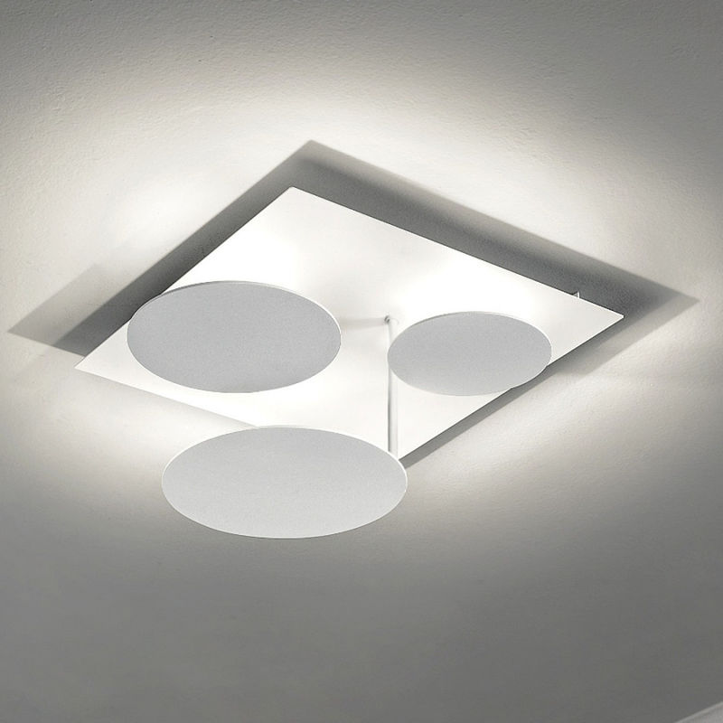 Image of Plafoniera moderna Fratelli Braga rotary 2116 pl50 led orientabile metallo lampada soffitto, finitura metallo bianco - Bianco