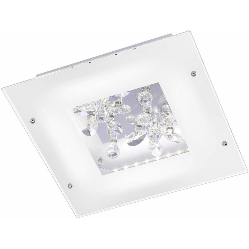 Image of Etc-shop - Lampada da soffitto a led da 16 watt fiori di cristallo lampada da soggiorno trasparente