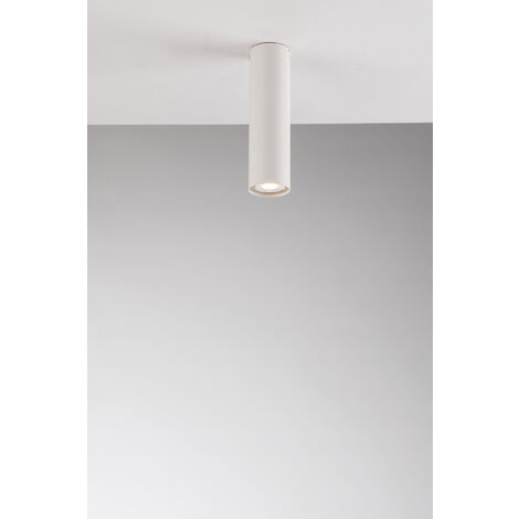 Plafoniera FLUKE cilindrica in metallo bianco 20cm.