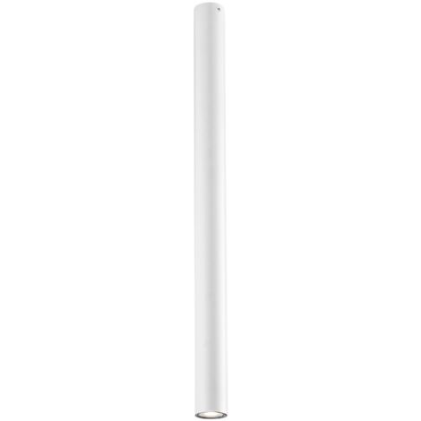 "Plafoniera FLUKE cilindrica in metallo bianco 75 cm."