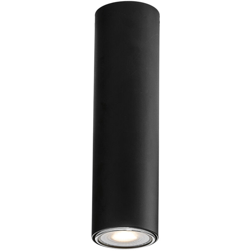 Image of Luce Ambiente E Design - Plafoniera fluke cilindrica in metallo nero 20cm. - Nero