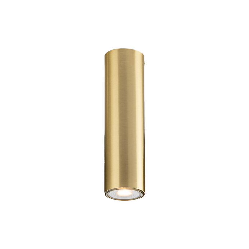 Image of Plafoniera FLUKE cilindrica in metallo oro 20cm. - Oro