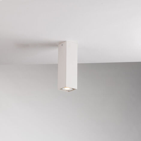 "Plafoniera FLUKE quadrata in metallo bianco 20cm."