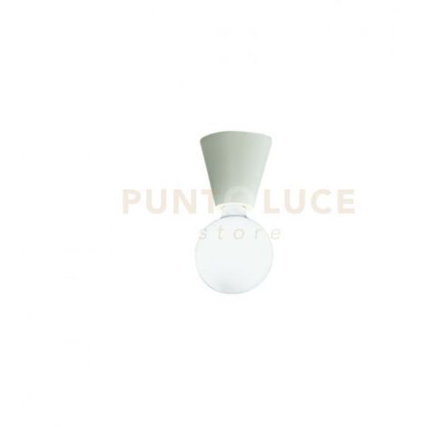 PLAFONIERA FOG 1 LUCE ATTACCO E27 BIANCO IN ALLUMINIO SENZA LAMPADINA