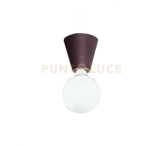 PLAFONIERA FOG 1 LUCE ATTACCO E27 CORTEN IN ALLUMINIO SENZA LAMPADINA