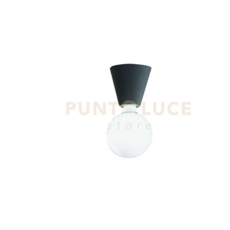 PLAFONIERA FOG 1 LUCE ATTACCO E27 NERO IN ALLUMINIO SENZA LAMPADINA