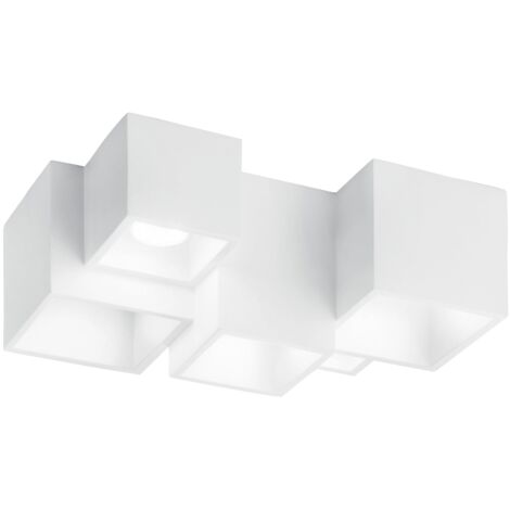 "Plafoniera FOSTER in gesso bianco verniciabile con cinque punti luce"