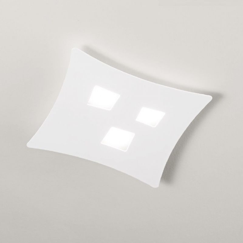 Image of G.e.a.luce - Plafoniera ge-isotta pp gx53 led 44x40 alluminio bianco opaco tortora lampada soffitto moderna interno, finitura metallo bianco opaco